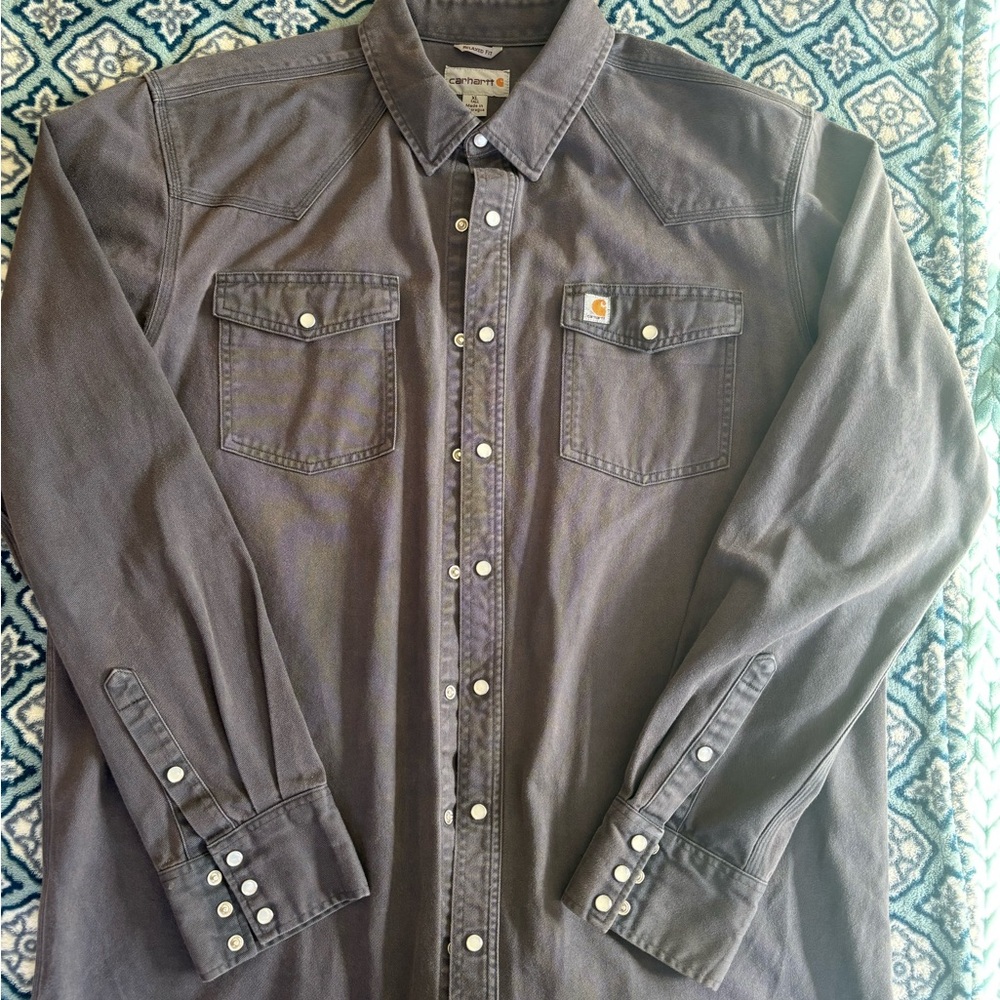Carhartt Men's Charcoal Button-Down Shirt